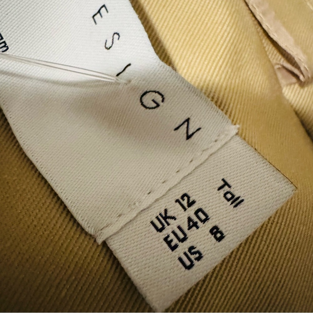 ASOS DESIGN Longline Trenchcoat in Khaki Size 8 Tall - Picture 11 of 16